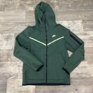 Nike Tech Hoodie Sweatshirt Full Zip Athletic Green Men's MEDIUM
